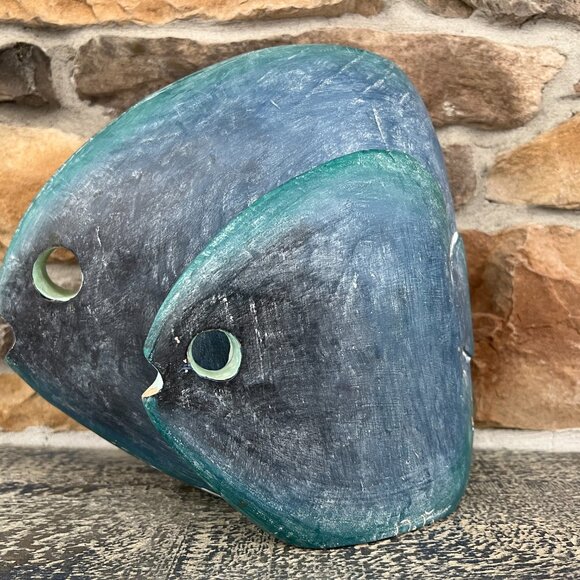 SALE!  Unique & Rustic Wood Double Fish Decor - Picture 1 of 8